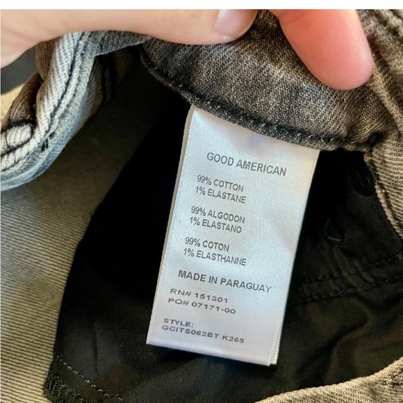 NWT Good American Good Classic Side Slit Jeans Size 4/27 Black265 - Picture 5 of 7